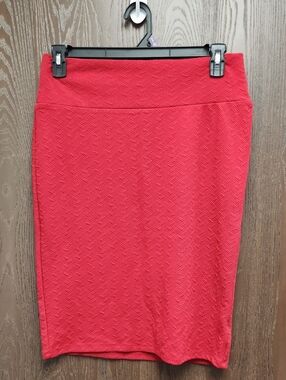 LuLaRoe Red Textured Pencil Skirt